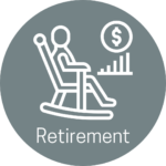 Retirement Labeled Circle Icon