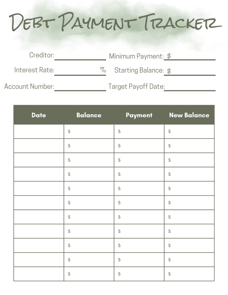 Debt Payment Tracker | Prof. Stacy, The Money Teacher