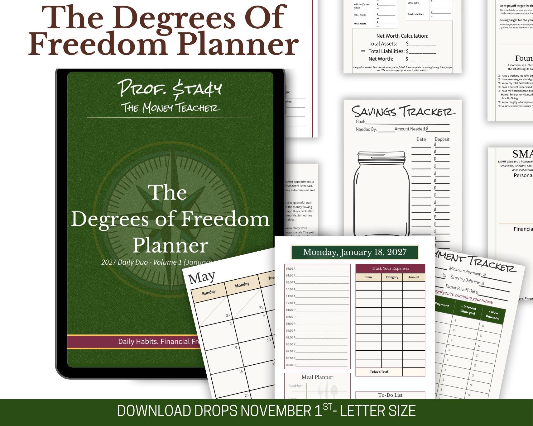 PREORDER: 2027 Degrees of Freedom Digital Planner | Printable Daily Planner | Financial, Meal & Goal Planning - Image 4
