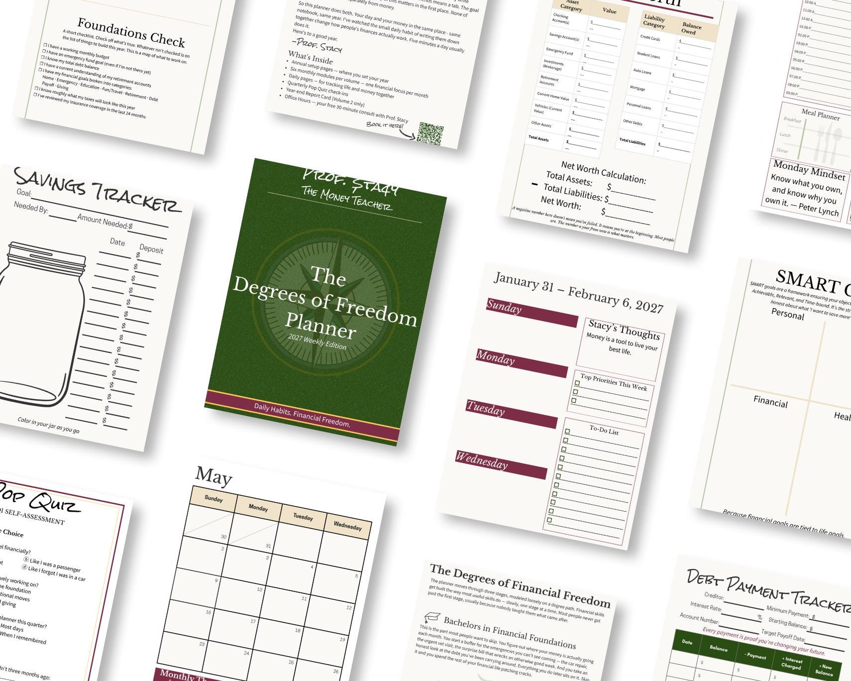 PREORDER: 2027 Degrees of Freedom Digital Weekly Planner | Budget, Goals & Meal Planning - Image 2
