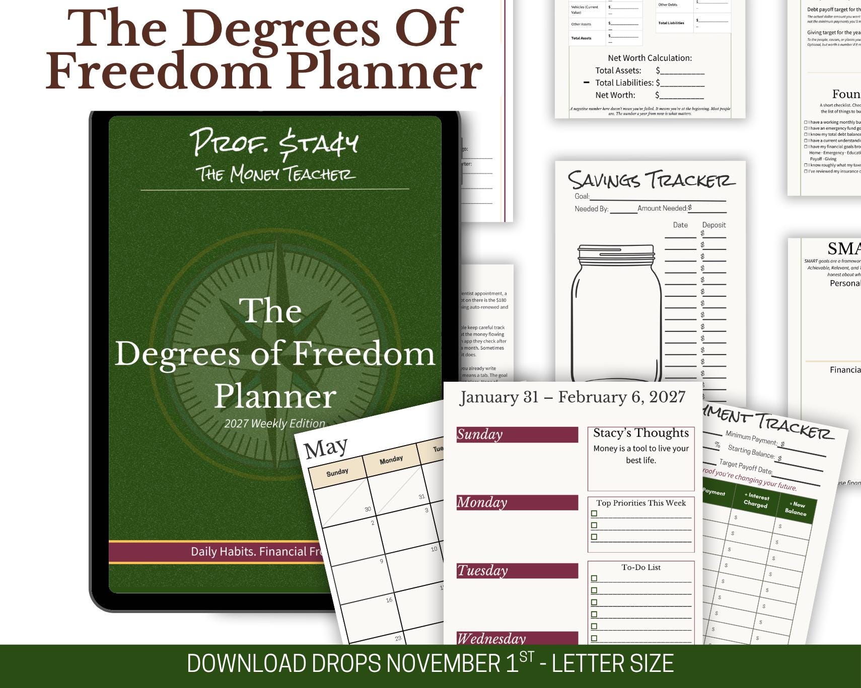 PREORDER: 2027 Degrees of Freedom Digital Weekly Planner | Budget, Goals & Meal Planning - Image 4